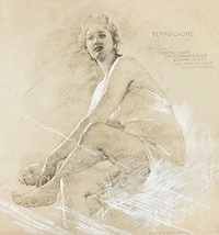 Naked woman posing sensually, vintage erotic art. Terpsichore (recto), and Dancing Female Figure (verso) (1894) by Edwin Howland Blashfield. Original from The Art Institute of Chicago. Digitally enhanced by rawpixel.