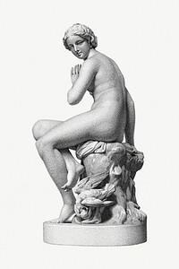 Female nude sculpture design element