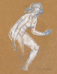 Naked woman. Nude by Arthur B. Davies. Original from The Yale University Art Gallery. Digitally enhanced by rawpixel.