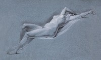 Naked woman posing sensually, vintage erotic art. Reclining Nude, front view by John Trumbull. Original from The Yale University Art Gallery. Digitally enhanced by rawpixel.