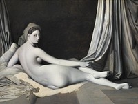 Woman showing her nude bum. Odalisque in Grisaille (1824–1834) by Jean Auguste Dominique Ingres . Original from The MET museum. Digitally enhanced by rawpixel.