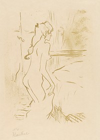 Vintage erotic nude art of a naked woman. Study of a Woman (1893) by Henri de Toulouse-Lautrec. Original from The MET museum. Digitally enhanced by rawpixel.
