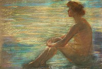 Nude against Sea by Alice Pike Barney. Original from The Smithsonian. Digitally enhanced by rawpixel.