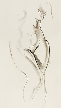 Vintage erotic nude art of a naked woman. Standing Nude (1927&ndash;1928) by Alfred H. Maurer. Original from The Smithsonian. Digitally enhanced by rawpixel.