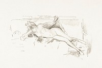 Vintage erotic nude art of a naked woman. Nude Model, Reclining (Nude Model Resting) (1893) by James McNeill Whistler. Original from The MET museum. Digitally enhanced by rawpixel.