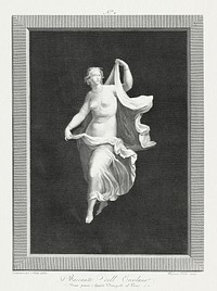 A partly nude bacchante stepping forward and holding ends of her drapery in each hand (1795&ndash;1820) by Vicenzo Feoli. Original from The MET museum. Digitally enhanced by rawpixel.