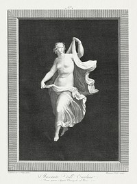 A partly nude bacchante stepping forward and holding ends of her drapery in each hand (1795–1820) by Vicenzo Feoli. Original from The MET museum. Digitally enhanced by rawpixel.