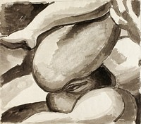 Naked woman showing her vagina. Female Nude by <a href="https://www.rawpixel.com/search/Carl%20Newman?sort=curated&amp;page=1">Carl Newman</a>. Original from The Smithsonian. Digitally enhanced by rawpixel.