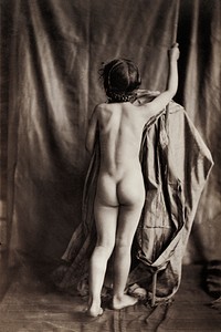 Female nude photography, Nude Viewed from the Back (ca. 1854) by Eug&egrave;ne Durieu. Original from The Getty. Digitally enhanced by rawpixel.