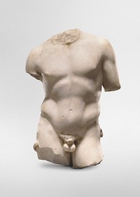 Classic nude torso sculpture mockup