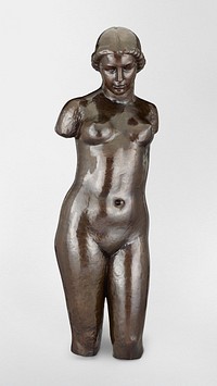 Bronze young woman nude sculpture