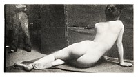 Nude photography of naked woman, Female Nude from the Back (ca. 1889) by Thomas Eakins. Original from The MET Museum. Digitally enhanced by rawpixel.