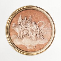 Allegory in round gold frame