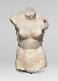 Classic sculpture showing breasts,  <br />Aphrodite torso during Hellenistic Period. Original from The Cleveland Museum of Art. Digitally enhanced by rawpixel.