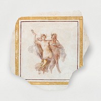 Erotic vintage art naked man and woman, Fresco Panel Depicting Dionysos and Ariadne (A.D. 1&ndash;79). Original from The Getty. Digitally enhanced by rawpixel.