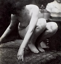 Nude Photography, study of a nude female model, seen from the front (ca. 1900&ndash;1914). Original from The Rijksmuseum. Digitally enhanced by rawpixel.