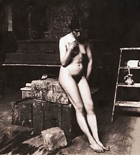 Nude Photography, Nude d&#39;Antino (1890) by Paolo Michetti. Original from The Rijksmuseum. Digitally enhanced by rawpixel.