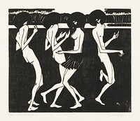 Dansende Papoea&#39;s (1921&ndash;1922) by Johannes Frederik Engelbert ten Klooster. Original from The Rijksmuseum. Digitally enhanced by rawpixel.