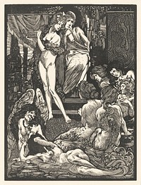 Negen fantastische vrouwenfiguren (1897) by Johannes Josephus Aarts. Original from The Rijksmuseum. Digitally enhanced by rawpixel.