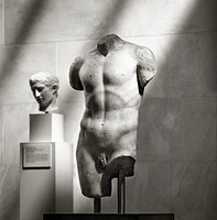 Male nude sculpture, Marble torso of a youth (ca. A.D. 118&ndash;161). Original from The MET Museum. Digitally enhanced by rawpixel.