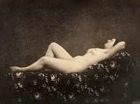 Nude photography of naked woman, Female Nude, Reclining, in Profile (ca. 1853) by Julien Vallou de Villeneuve. Original from The MET Museum. Digitally enhanced by rawpixel.