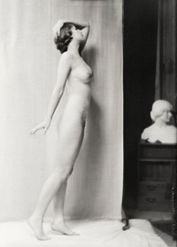 Nude photography of naked woman: Portrait Photograph of Irene Marcellus (1915) by Arnold Genthe. Original from Library of Congress. Digitally enhanced by rawpixel.