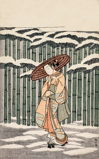 Passing the Bamboo Grove (ca.(1868&ndash;1912) by Suzuki Harunobu. Original from The Cleveland Museum of Art. Digitally enhanced by rawpixel.