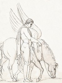 Bellerophon and Pegasus (ca. 1790&ndash;1844) by Bertel Thorvaldsen. Original from The MET Museum. Digitally enhanced by rawpixel.