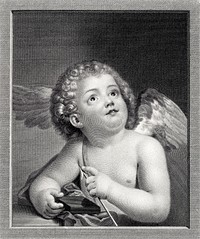 Cupid feeling the point of an arrow (1790) by Johann Friedrich Bause. Original from The MET Museum. Digitally enhanced by rawpixel.