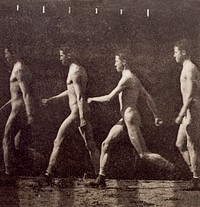 Walking Naked Men. Marey Wheel Photographs of Unidentified Model (ca. 1884) by Thomas Eakins. Original from The Smithsonian. Digitally enhanced by rawpixel.