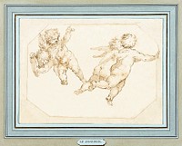 Study of Four Putti (recto); Detail from 'Lot and His Daughters' (verso) (during the 16th century). Original from the Los Angeles County Museum of Art. Digitally enhanced by rawpixel.