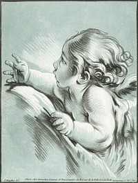 Putto (ca. 1756–1776) by Gilles Demarteau. Original from The Rijksmuseum. Digitally enhanced by rawpixel.