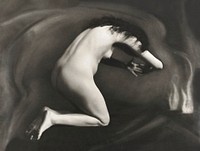 Reclining naked woman. Knielend vrouwelijk naakt (ca. 1913&ndash;1942) by <a href="https://www.rawpixel.com/search/Jacob%20Merkelbach">Jacob Merkelbach</a>. Original from The Rijksmuseum. Digitally enhanced by rawpixel.