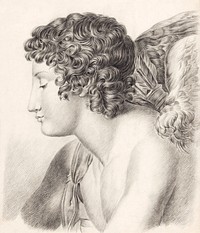 Studie van een engel (ca. 1819&ndash;1881) by Johannes Tavenraat. Original from The Rijksmuseum. Digitally enhanced by rawpixel.