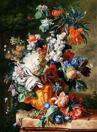 Bouquet of Flowers in an Urn (1724) in high resolution by Jan van Huysum. Original from the Los Angeles County Museum of Art. Digitally enhanced by rawpixel.