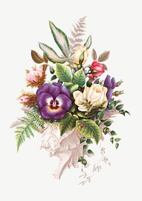 Bouquet no. 86 (1879) in high resolution by L. Prang & Co. Original from The Library of Congress. Digitally enhanced by rawpixel.