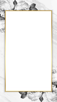 Blank golden rectangle frame vector mobile phone wallpaper