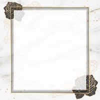 Blank golden square frame vector