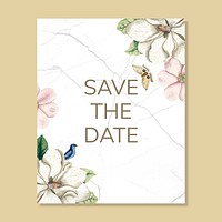 Save the date wedding invitation mockup card