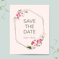 Wedding invitation card mockup vector