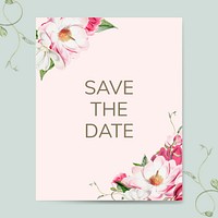 Wedding invitation card mockup vector<br />