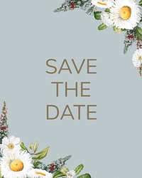 Save the date wedding invitation mockup card vector