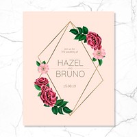 Wedding invitation floral frame design