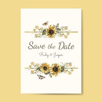 Romantic and floral invitation design mockup