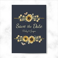 Romantic and floral invitation design mockup