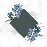 Blue floral blank square card design