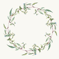 Green leaf wreath design vector