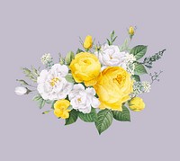 Vintage blooming roses design element vector