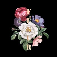 Floral word fleur typography design vector