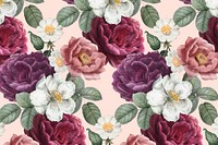 Beautiful hand drawn seamless roses background vector